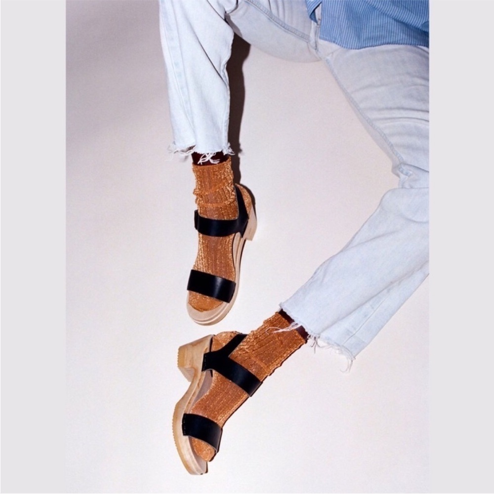 No. 6 Black and Tan Sandals